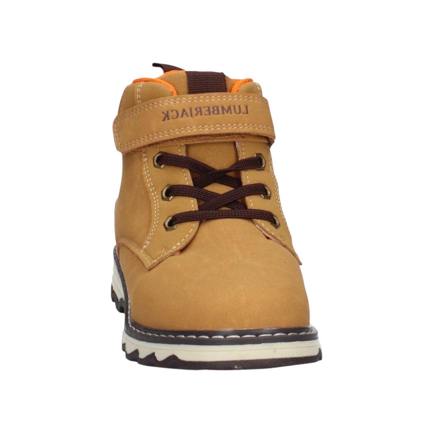 Lumberjack Polacchino Bambino in Ecopelle Ocra con Strappo e Lacci Elasticizzati