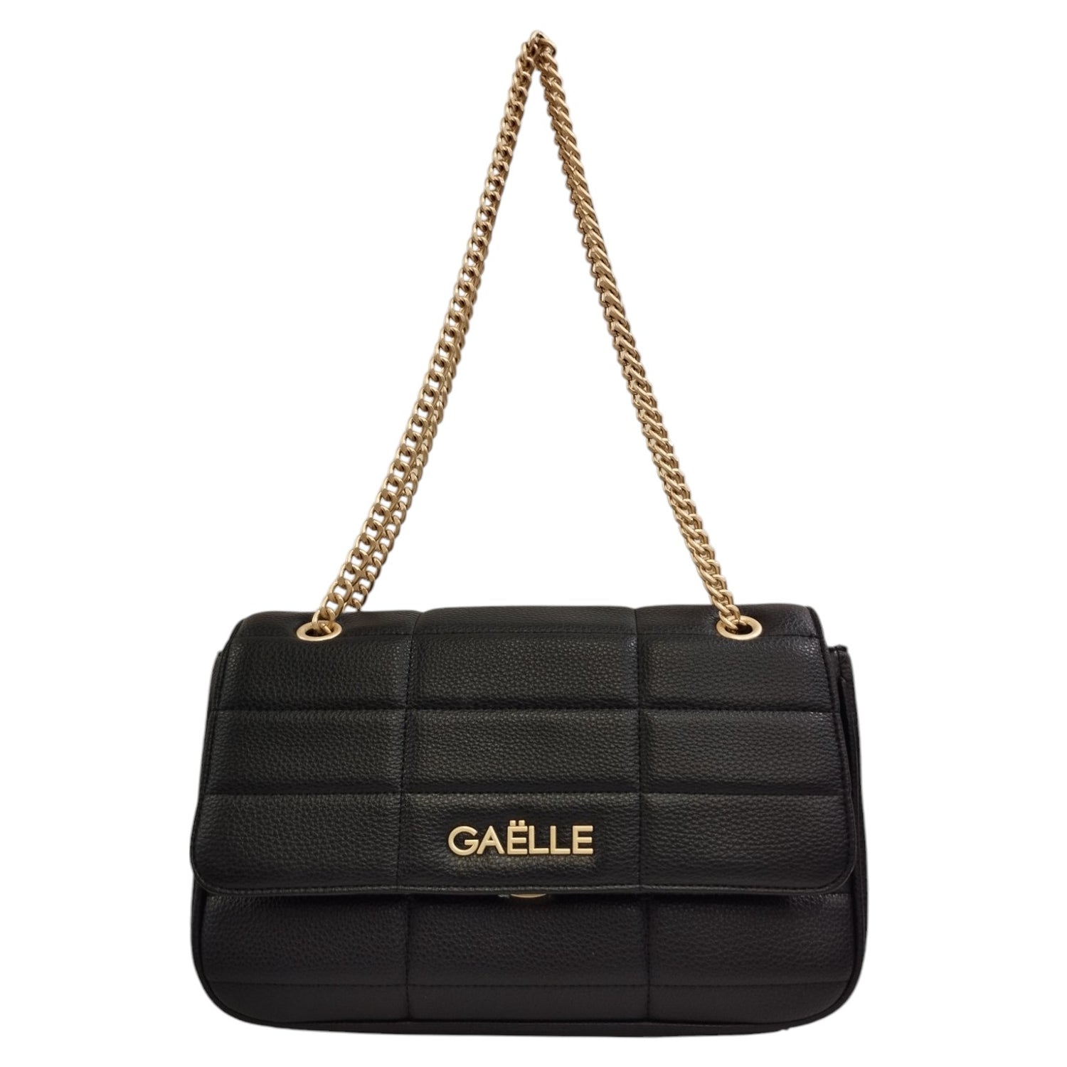 Gaelle Maxi Shoulder Strap Nera Matelassè da Donna