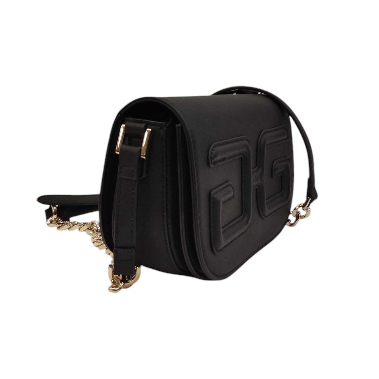 Gaelle Mini Borsa a Tracolla Donna in Ecopelle Nera con Double G