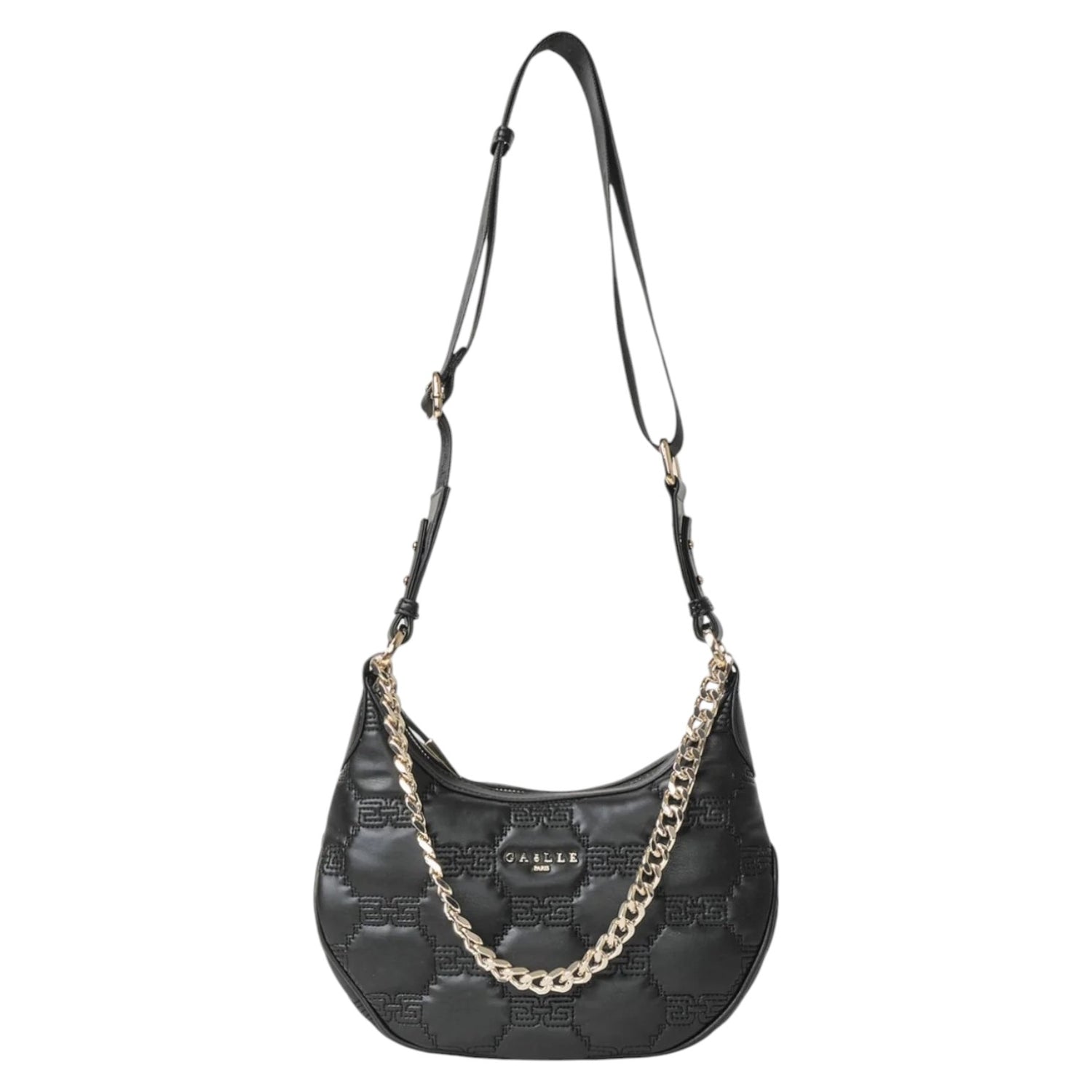 Gaelle Shoulder Strap Nera con Catena Dorata da Donna