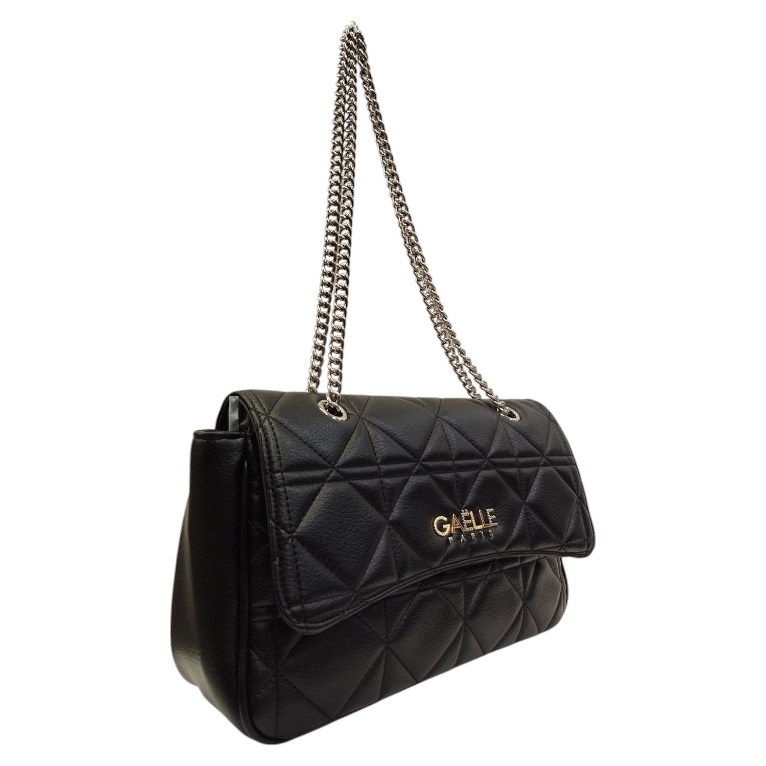 Gaelle Maxi Shoulder Strap Nera con Catena da Donna