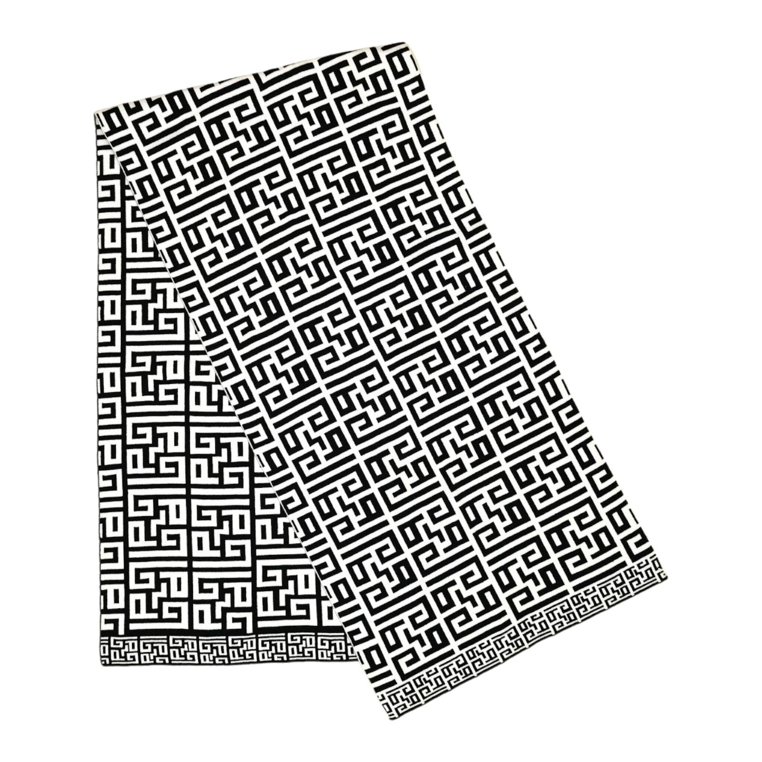 Gaelle Sciarpa Jacquard Donna Nera Bianca Fantasia Monogram