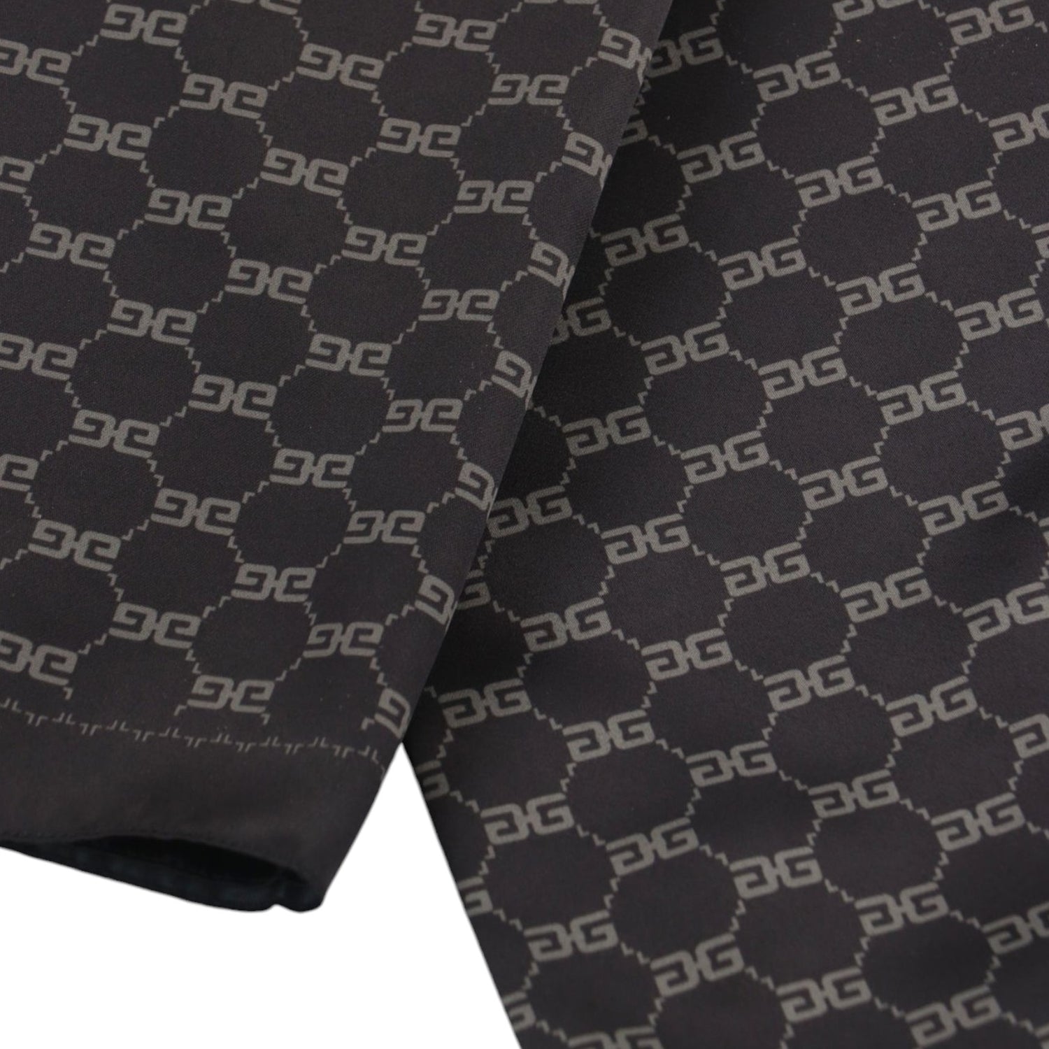 Gaelle Foulard Donna in Raso Nero Monogramma