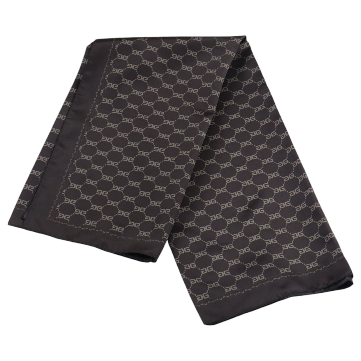 Gaelle Foulard Donna in Raso Nero Monogramma