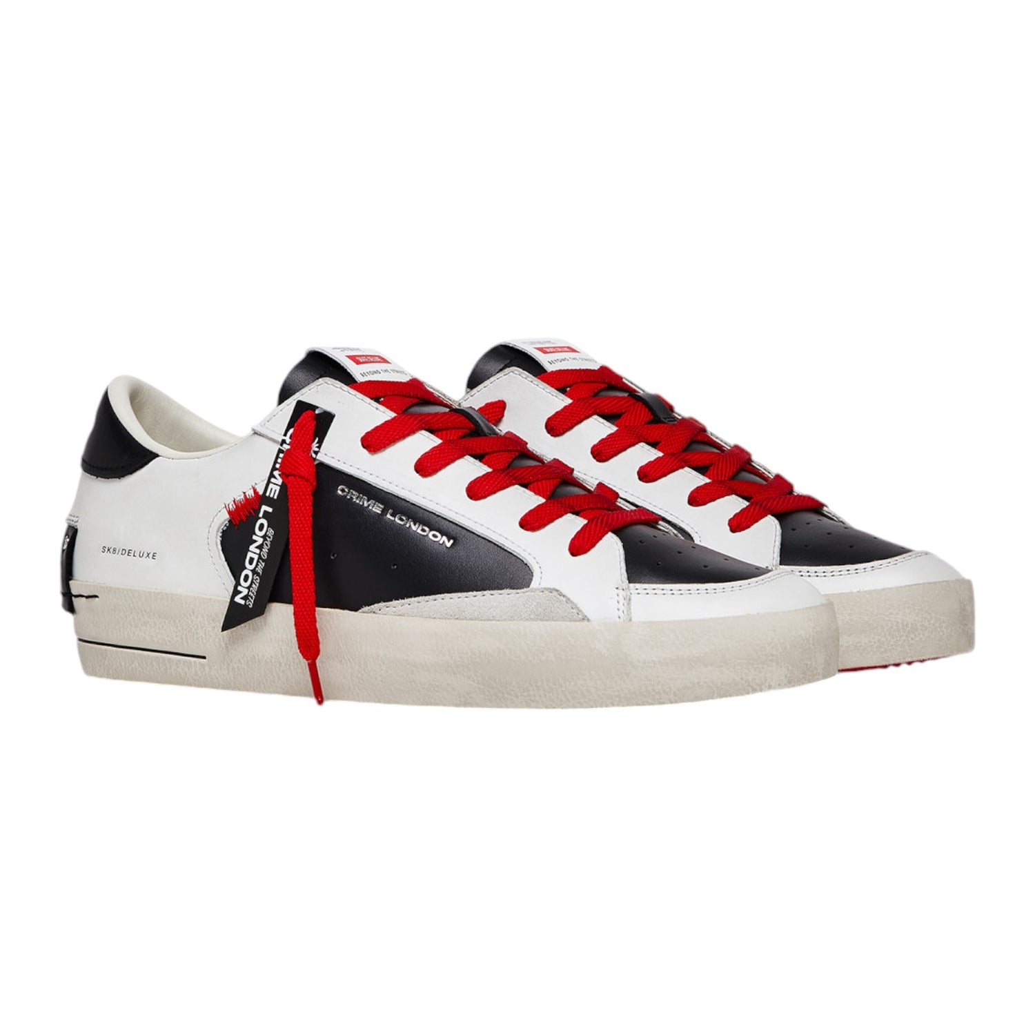 Crime London Sneakers Bianca Sk8 Deluxe Jet Black da Uomo