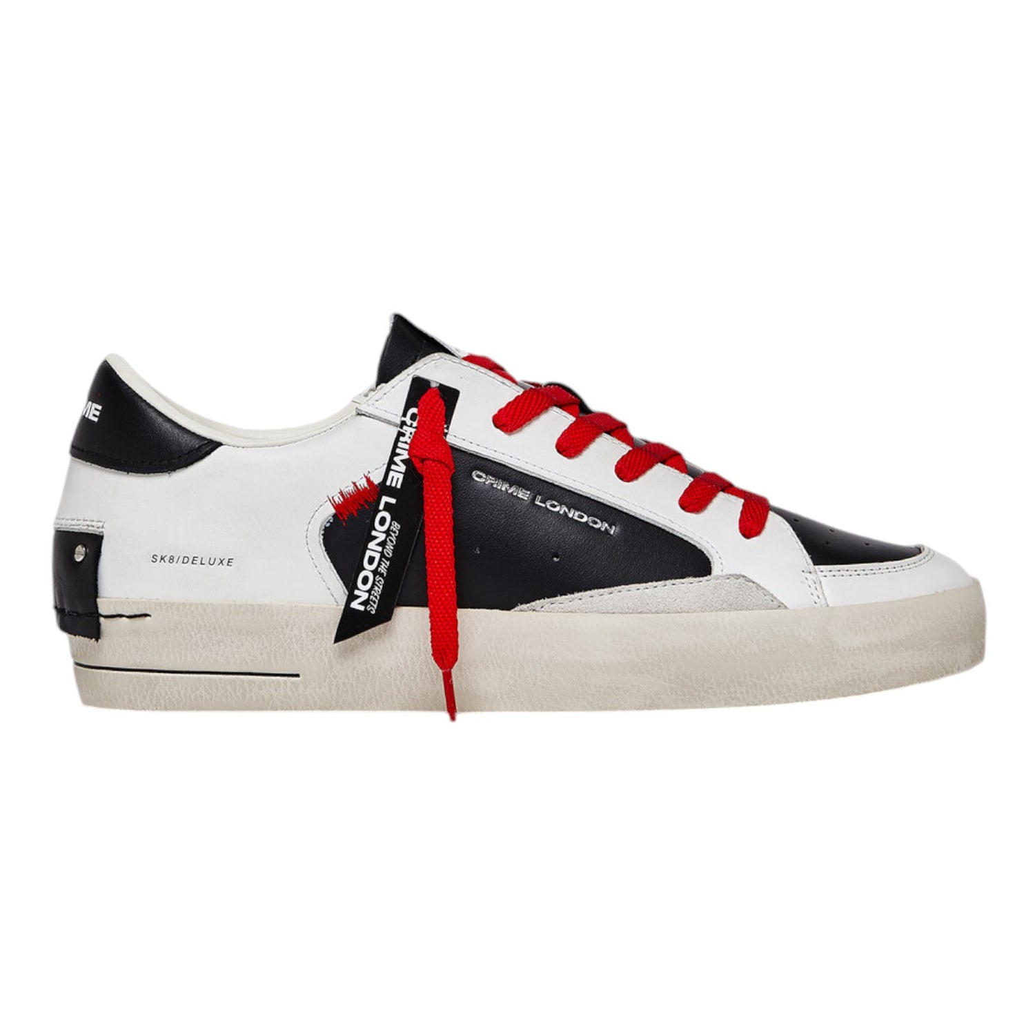 Crime London Sneakers Bianca Sk8 Deluxe Jet Black da Uomo