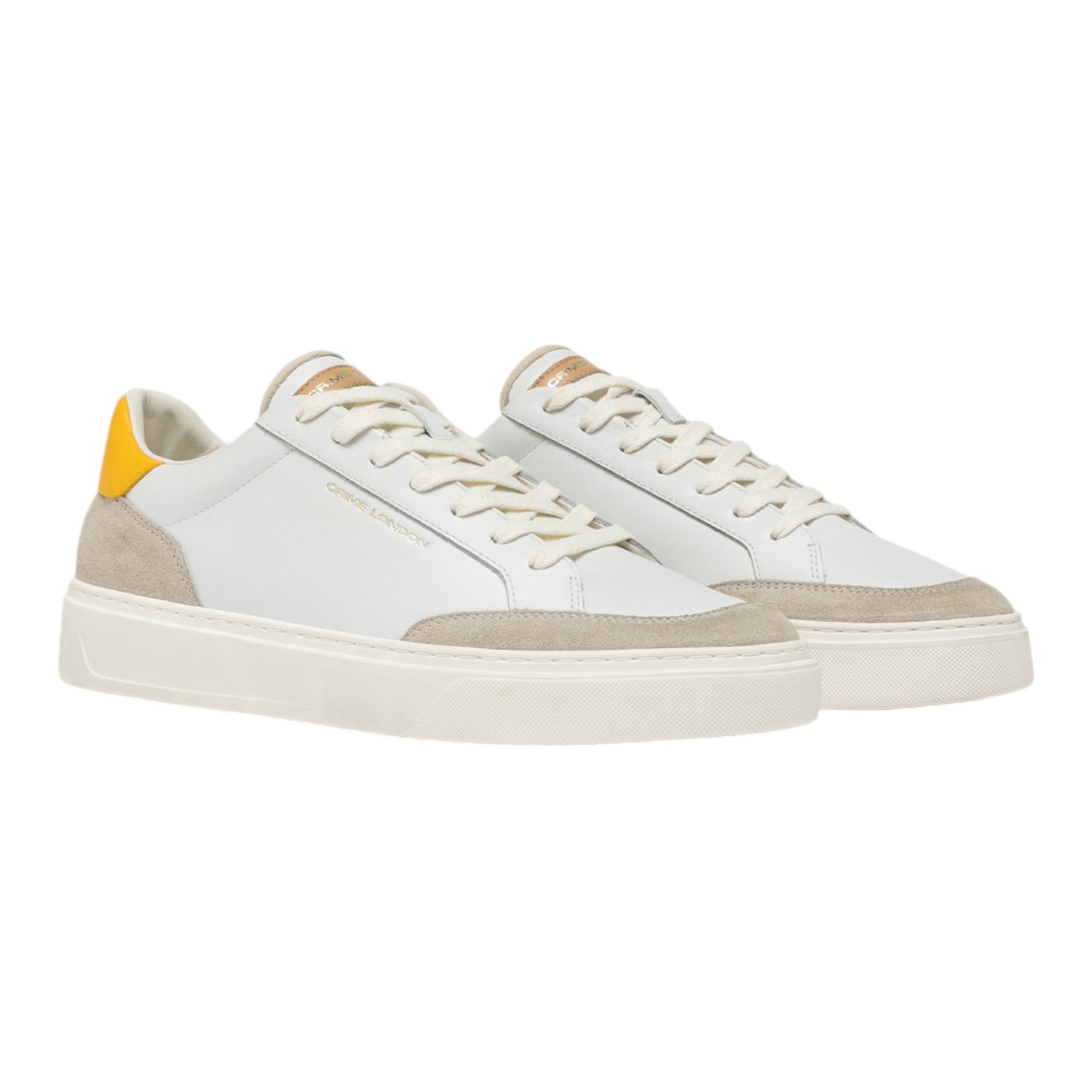 Crime London Sneakers Bianca Eclipse Citrus Yellow da Uomo