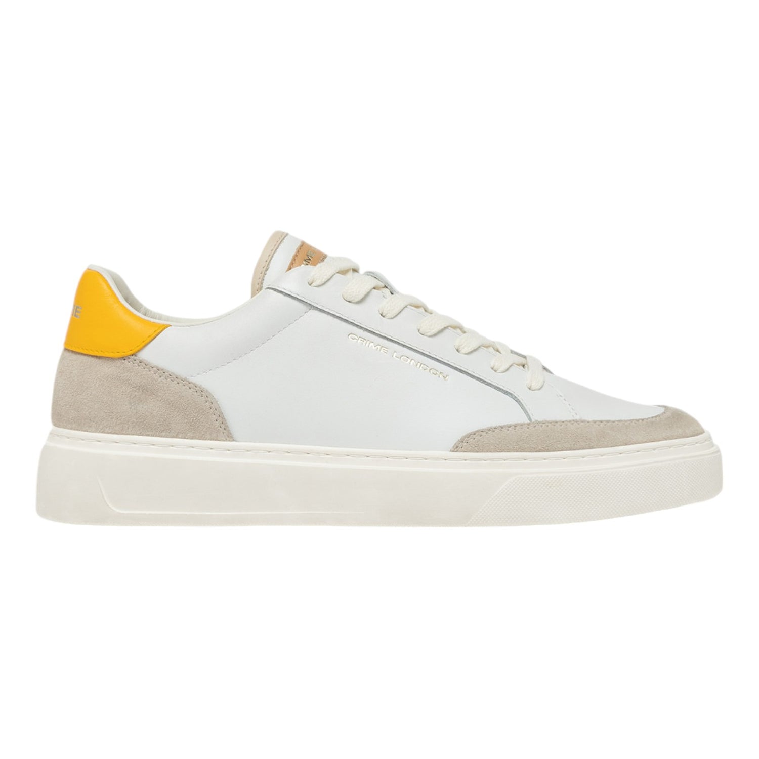 Crime London Sneakers Bianca Eclipse Citrus Yellow da Uomo