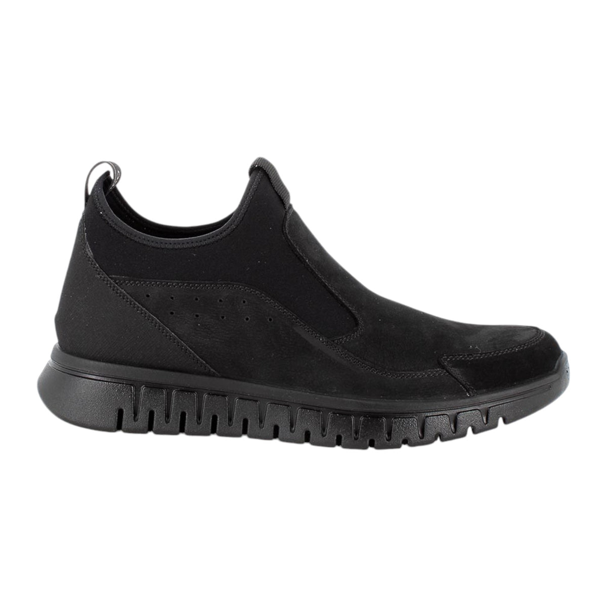 Igi&Co Slip On Nero in Pelle e Tessuto da Uomo