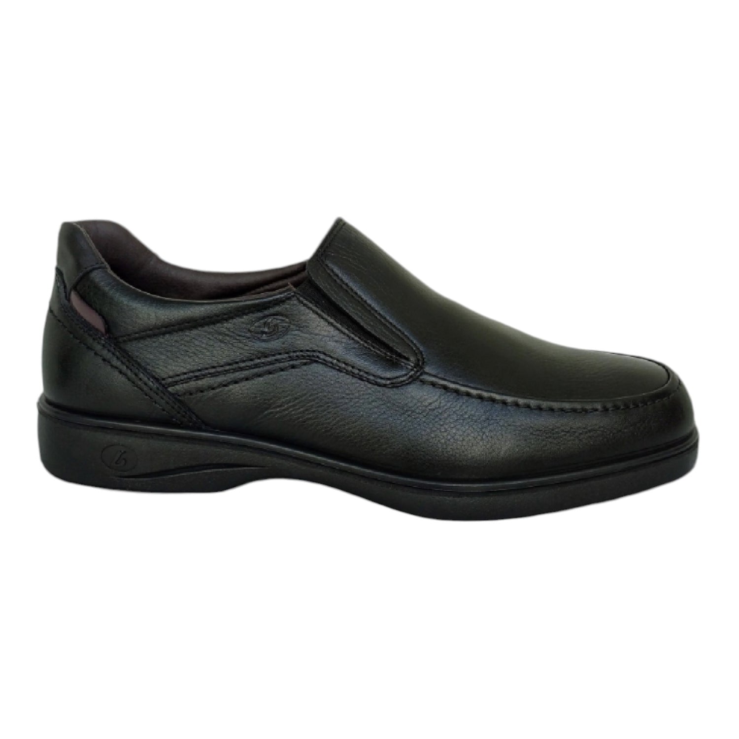 Luisetti Mocassino Uomo in Pelle Nera con Elastici Laterali e Bordi Cuciti