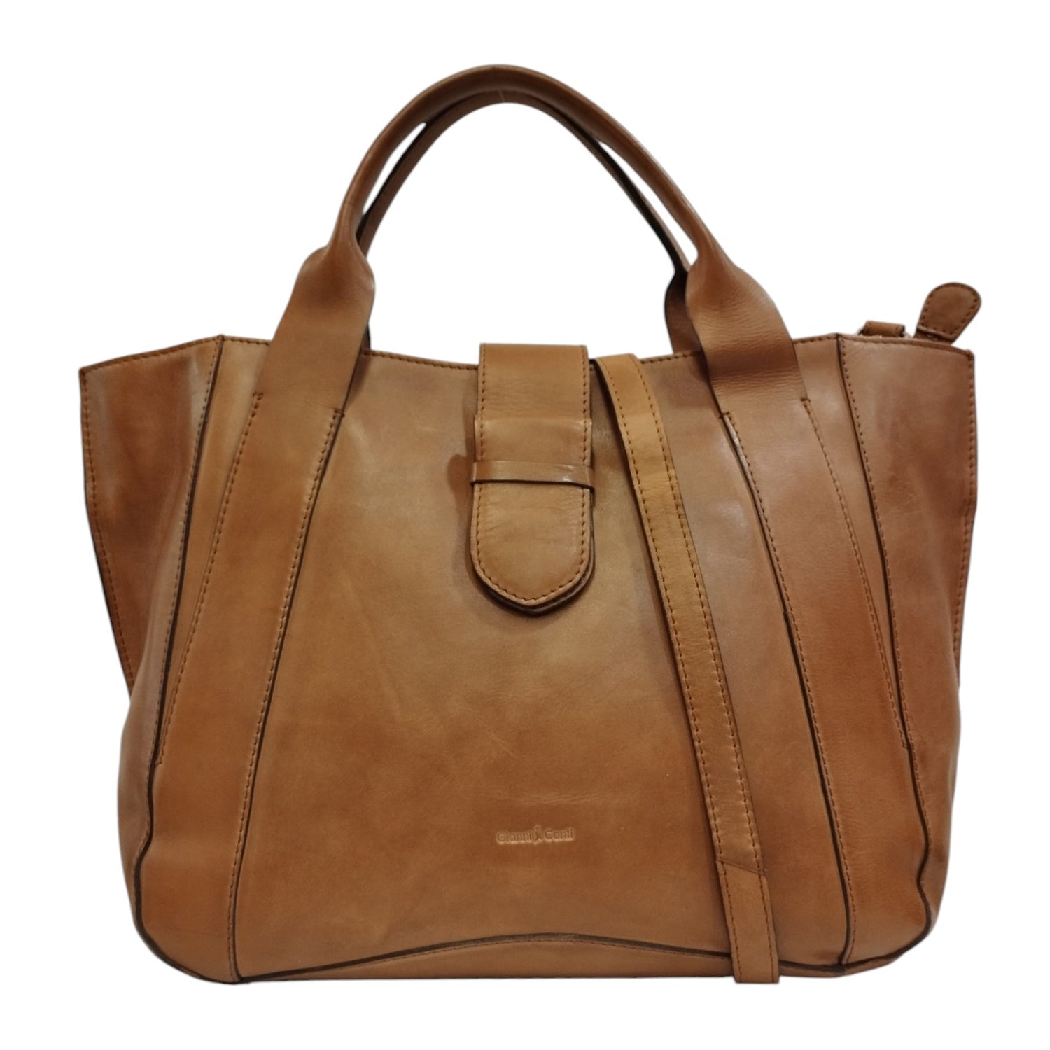 Gianni Conti Borsa a Mano Linea Zante Donna in Pelle Cuoio con Tracolla