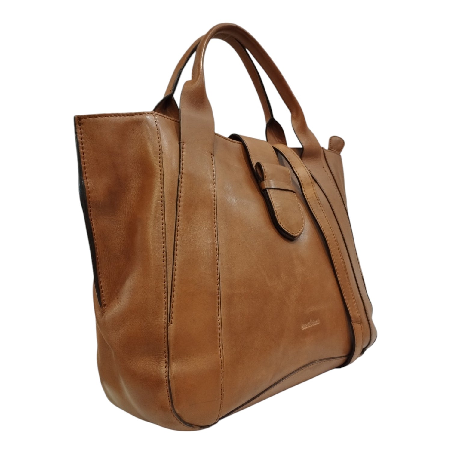 Gianni Conti Borsa a Mano Linea Zante Donna in Pelle Cuoio con Tracolla
