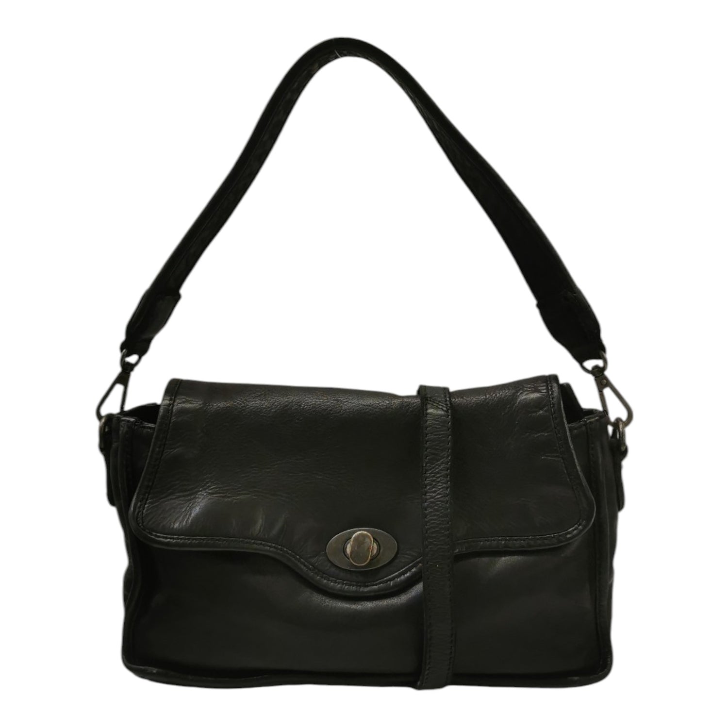 Gianni Conti Borsa a Spalla Linea Kira Donna in Pelle Nera con Tracolla