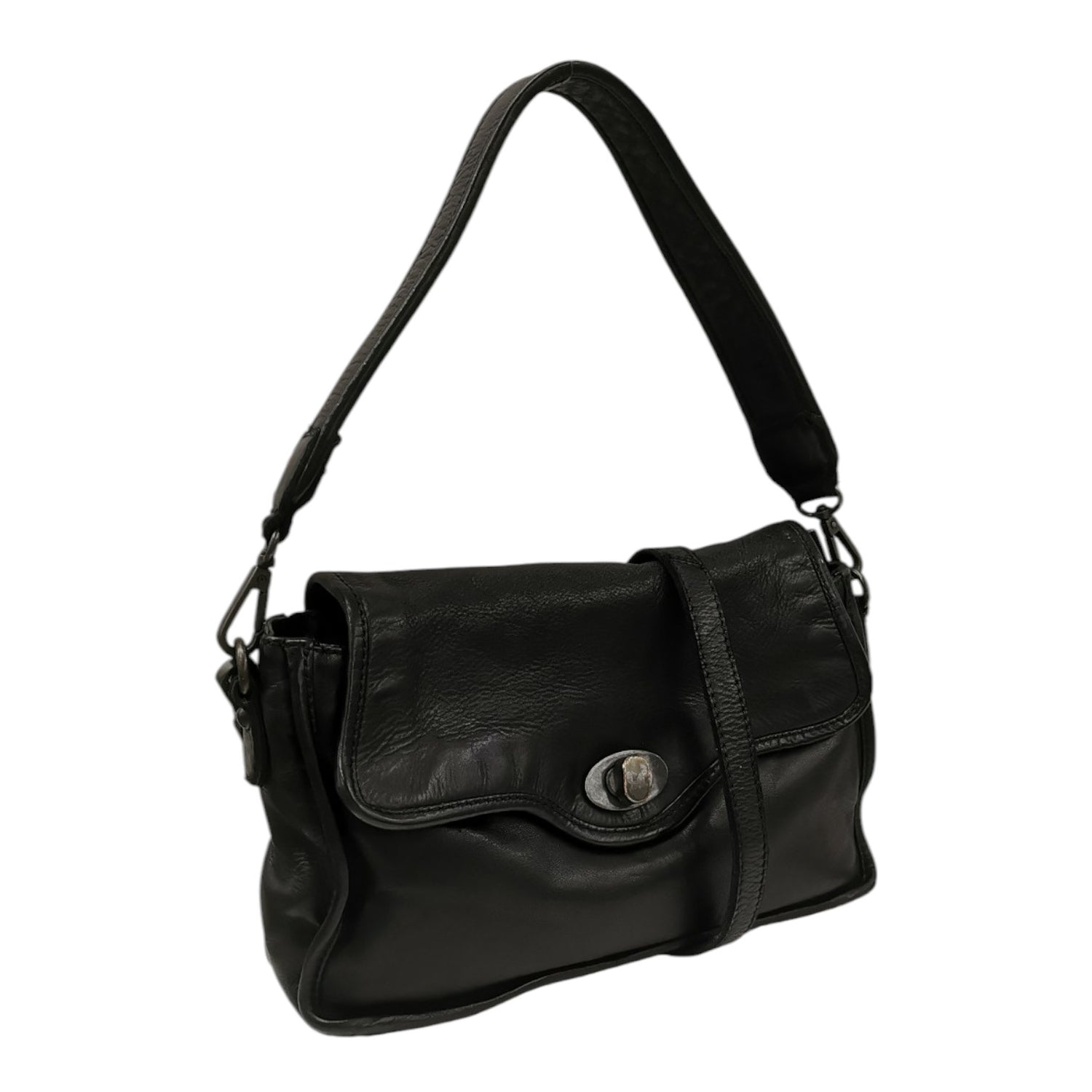 Gianni Conti Borsa a Spalla Linea Kira Donna in Pelle Nera con Tracolla