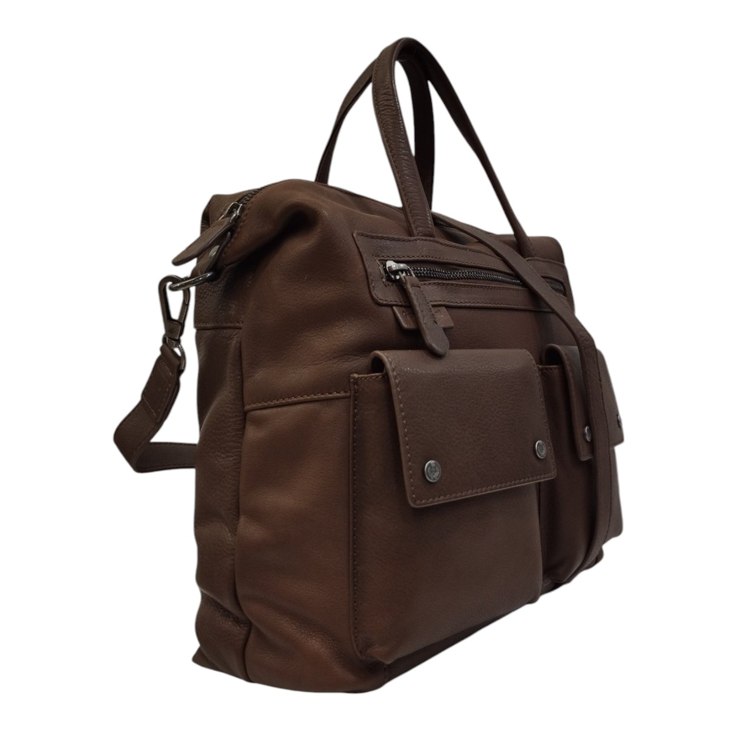 Gianni Conti Borsa a Mano Donna in Pelle Cioccolato con Tasconi e Tracolla