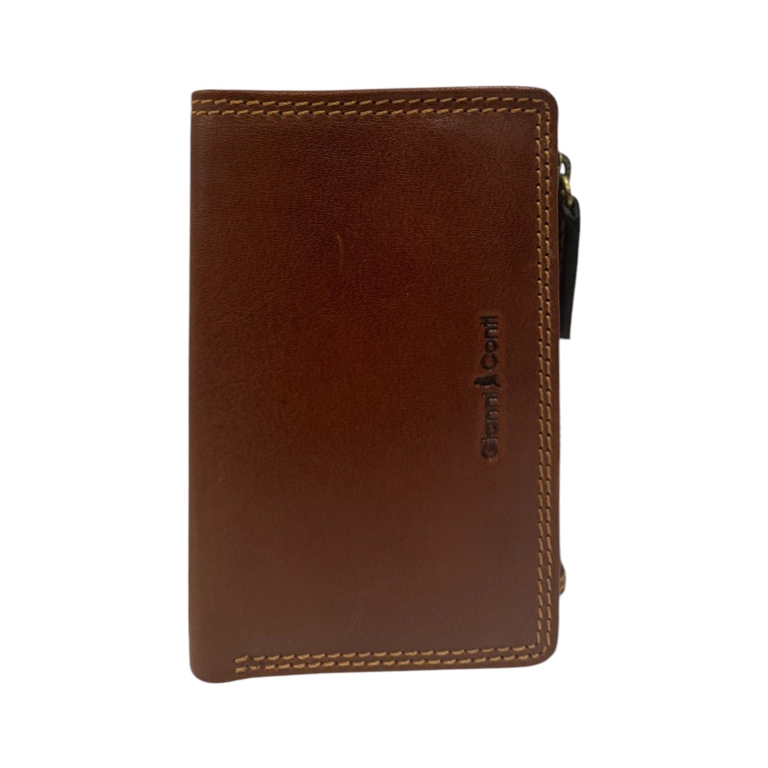 Gianni Conti Portafoglio Verticale Donna in Pelle Cuoio