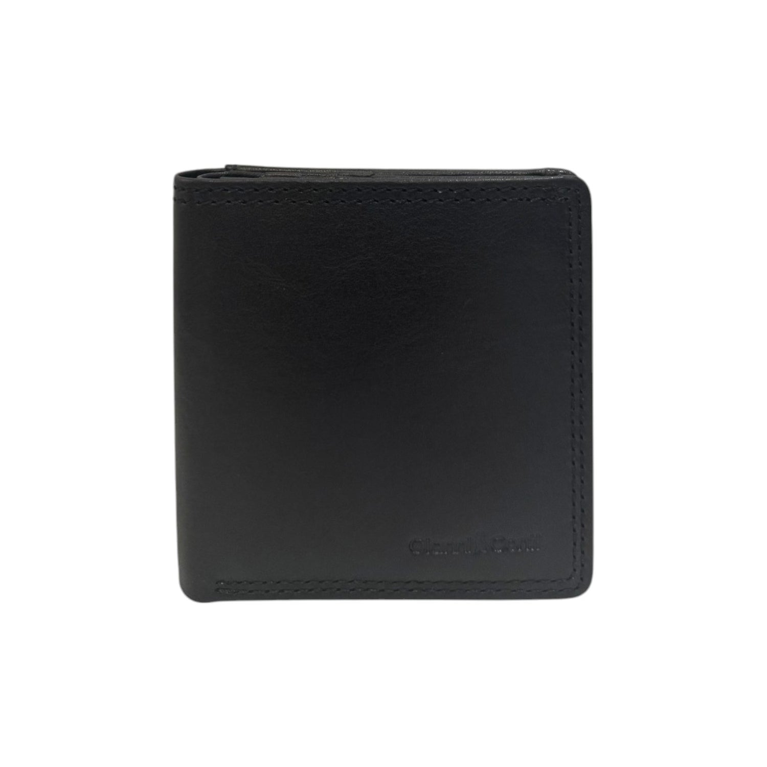 Gianni Conti Portafoglio Piccolo Unisex in Pelle Nero con Impunture