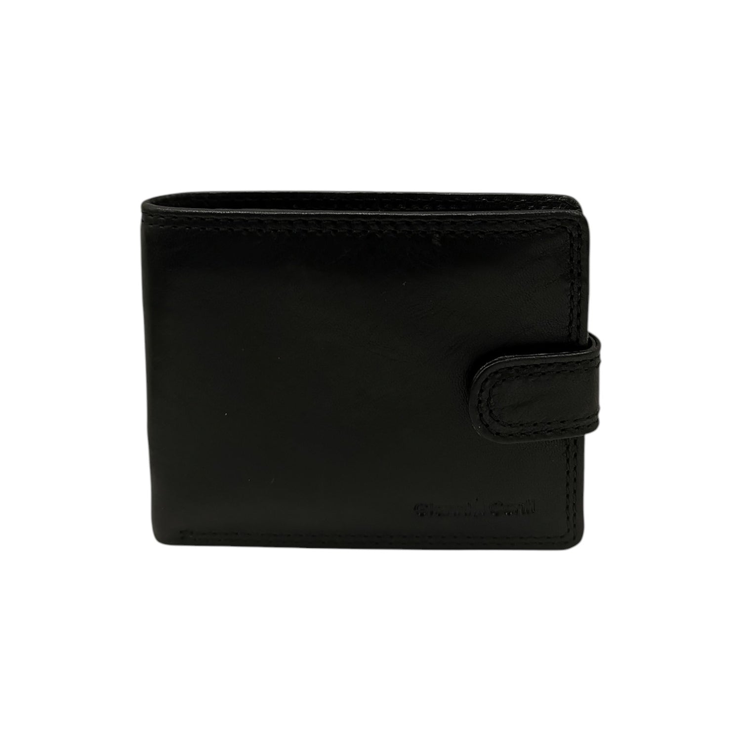 Gianni Conti Portafoglio Uomo in Pelle Nera con Linguetta e Bottone