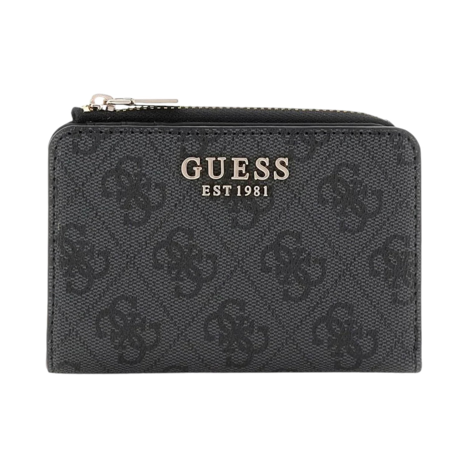 Guess Portafoglio Piccolo Nero Grigio Stampa 4G Logo da Donna