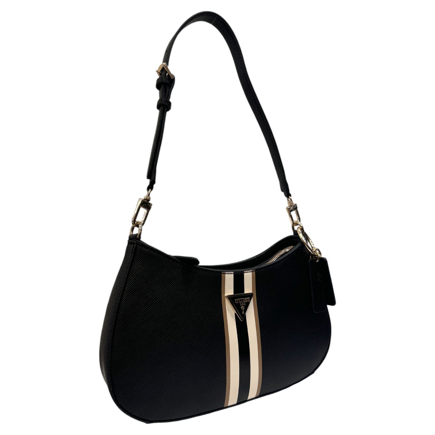 Guess Borsa a Spalla Nera Noelle Saffiano da Donna