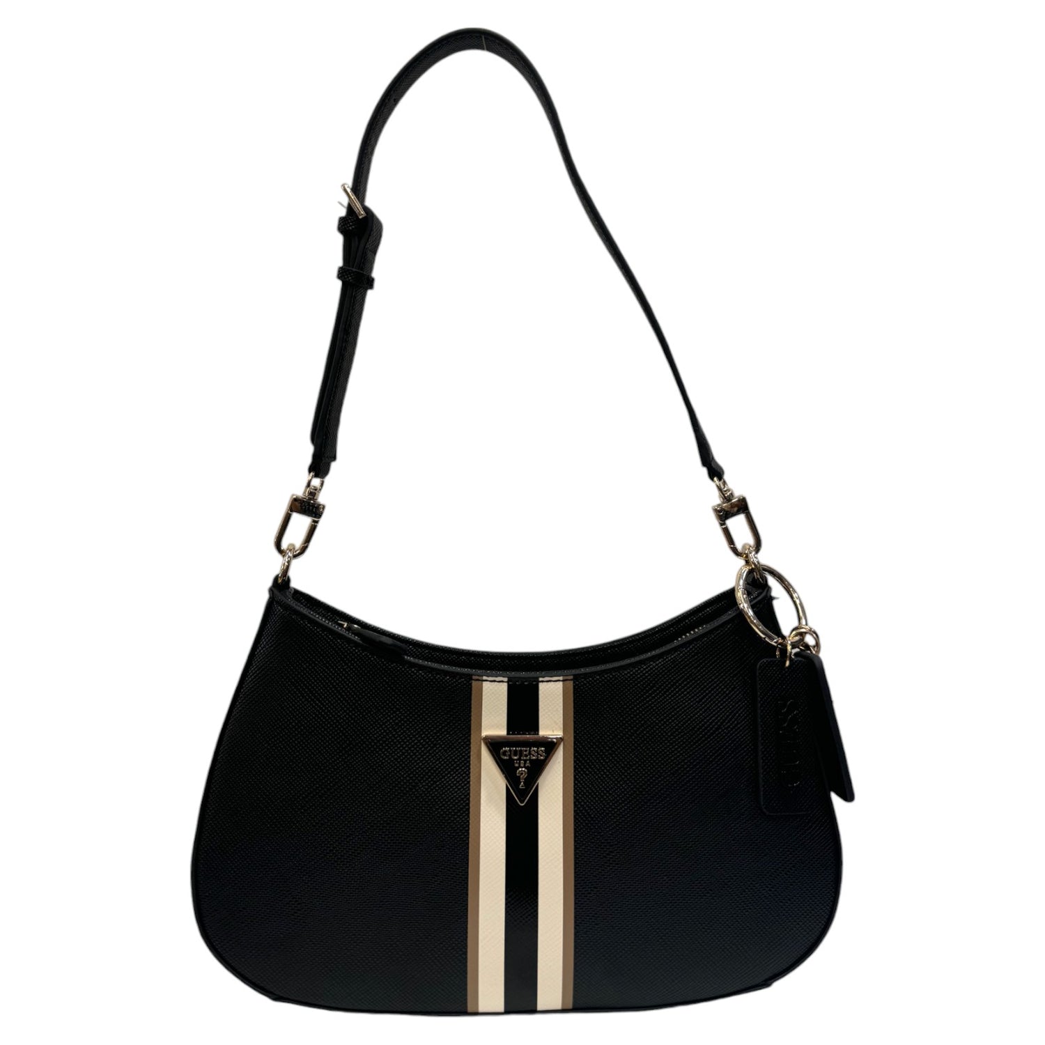 Guess Borsa a Spalla Nera Noelle Saffiano da Donna