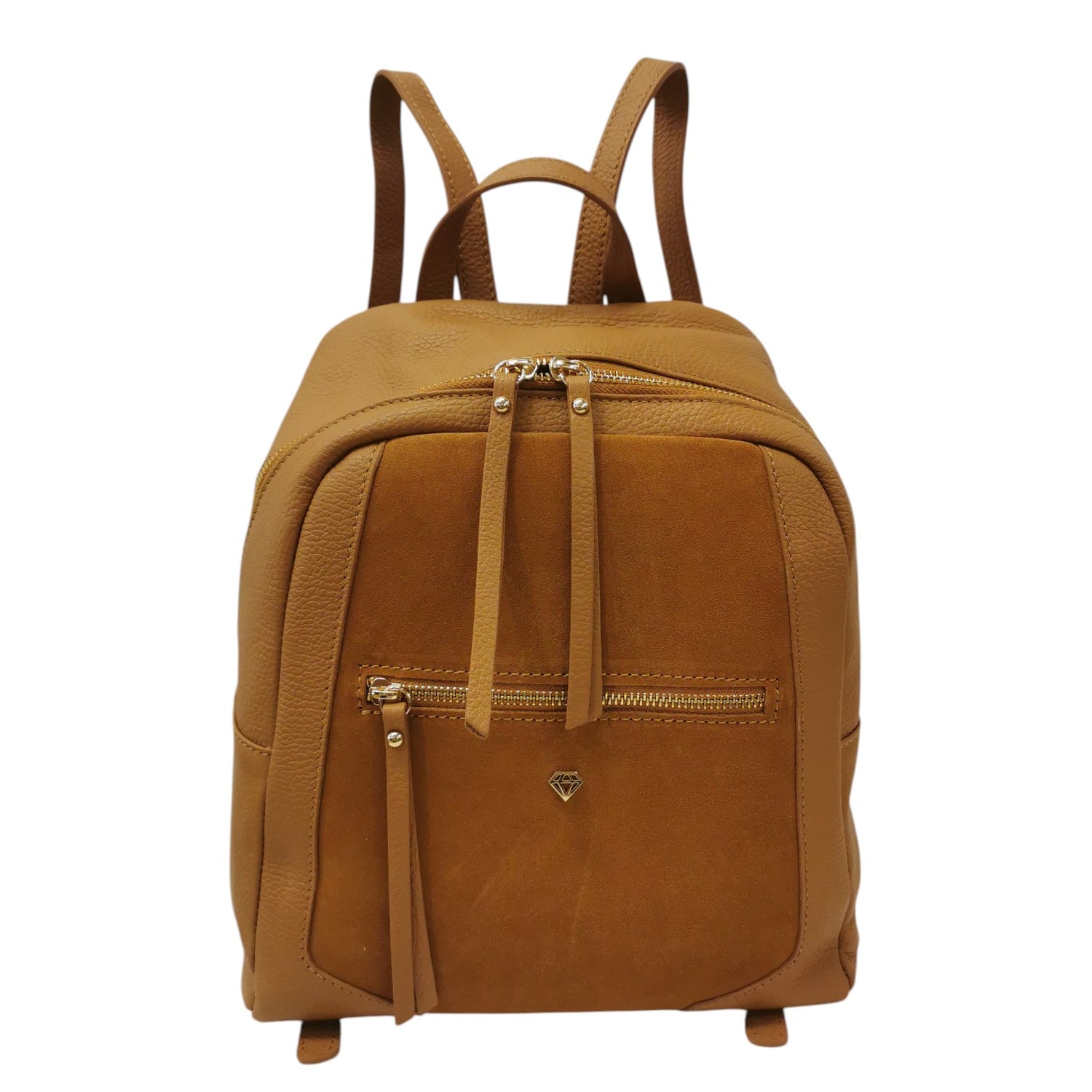 Caleidos Zaino Donna in Pelle e Camoscio Caramello