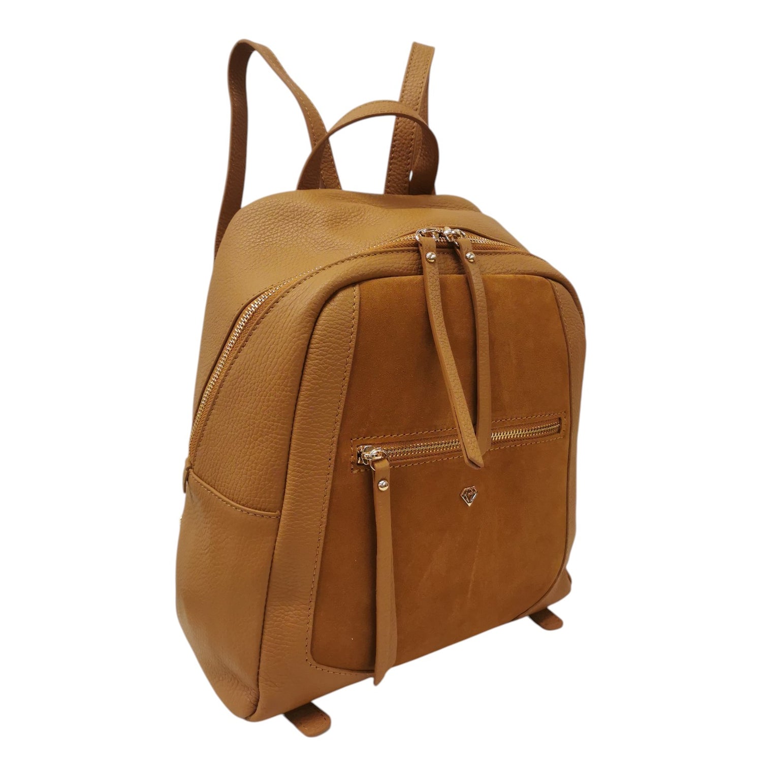 Caleidos Zaino Donna in Pelle e Camoscio Caramello