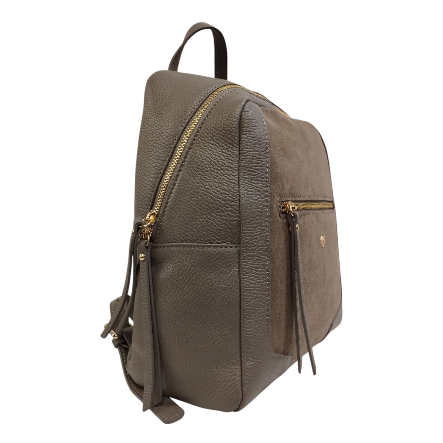 Caleidos Zaino Donna in Pelle e Camoscio Nebbia
