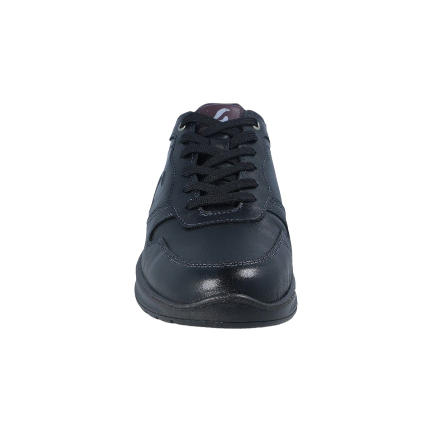Luisetti Sneakers Uomo in Pelle Nera con Tallone Bordeaux