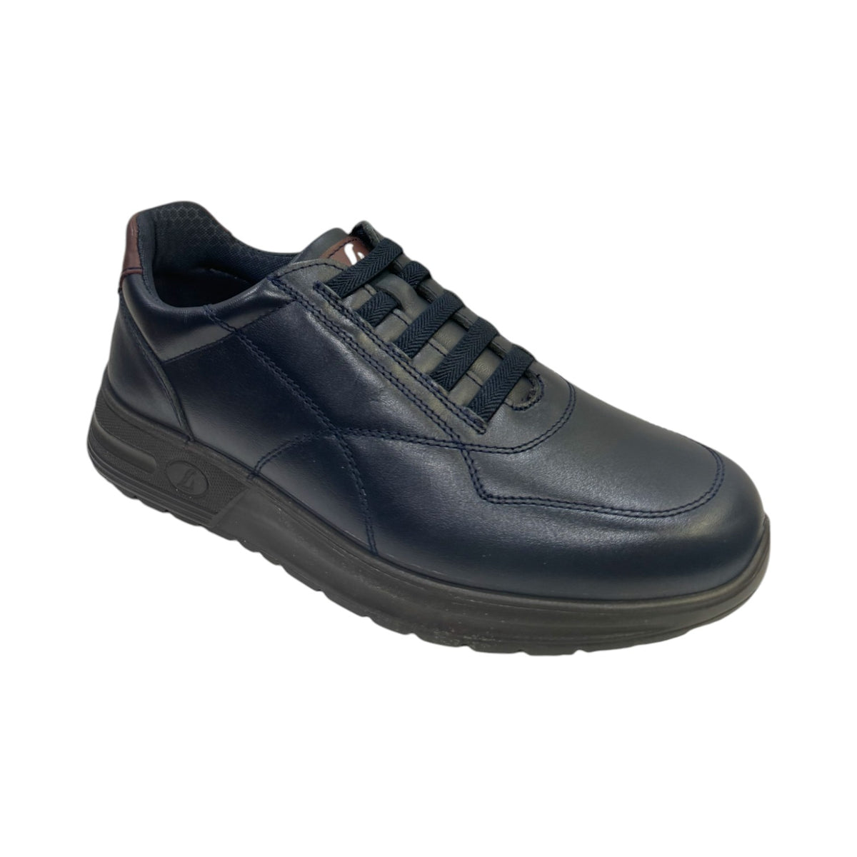 Luisetti Slip On Uomo in Morbida Pelle Blu con Fondo Rialzato