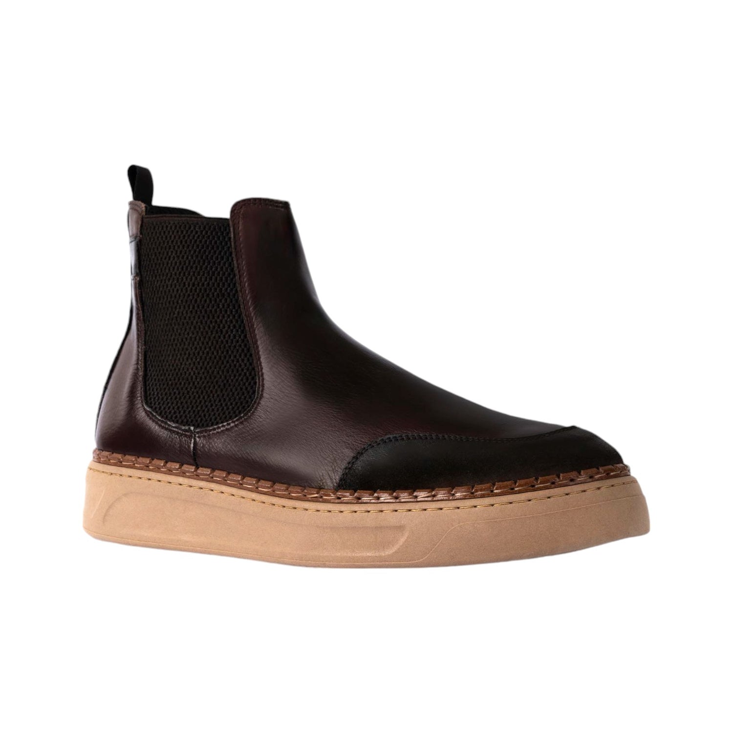 Exton Beatles Uomo in Pelle Marrone con Fondo Beige