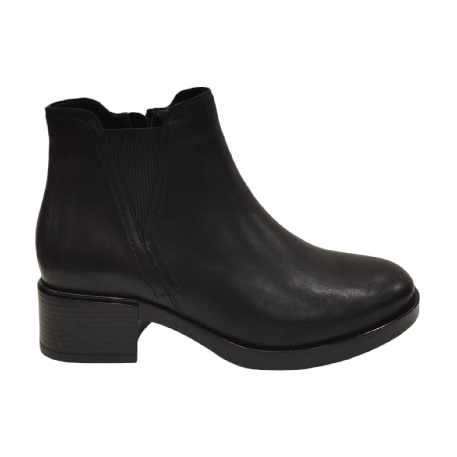 Melluso Stivaletto Donna in Pelle Nera con Tacco Basso 40mm