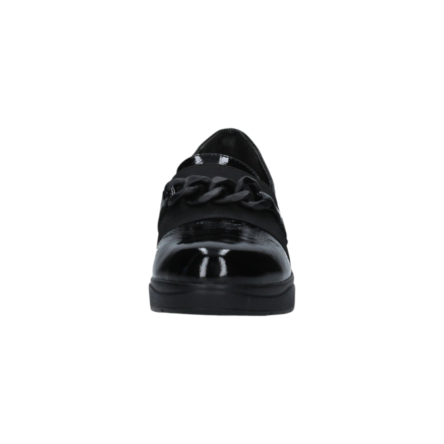 Melluso Mocassino Donna in Vernice con Zeppa e Catena