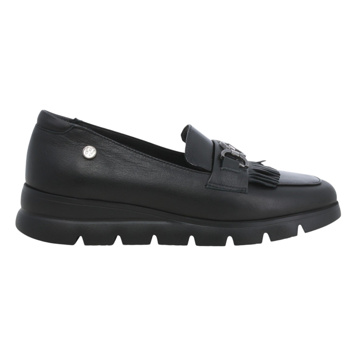 Melluso Mocassino Donna in Pelle Nera con Zeppa