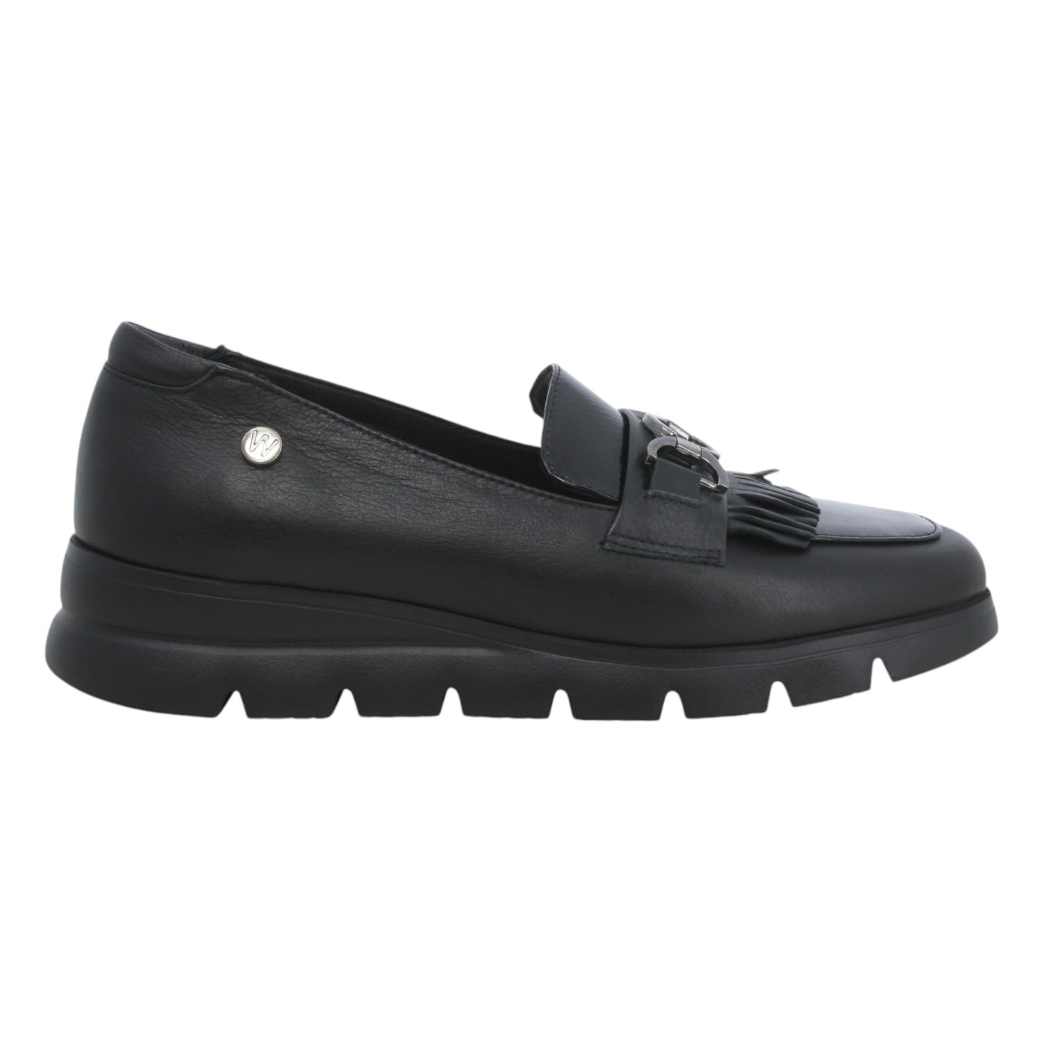 Melluso Mocassino Donna in Pelle Nera con Zeppa