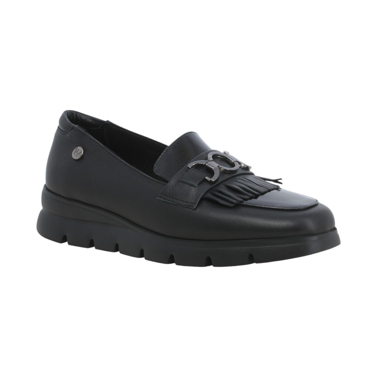 Melluso Mocassino Donna in Pelle Nera con Zeppa