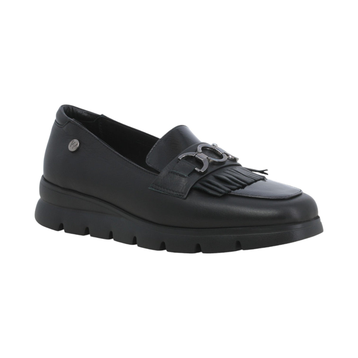 Melluso Mocassino Donna in Pelle Nera con Zeppa