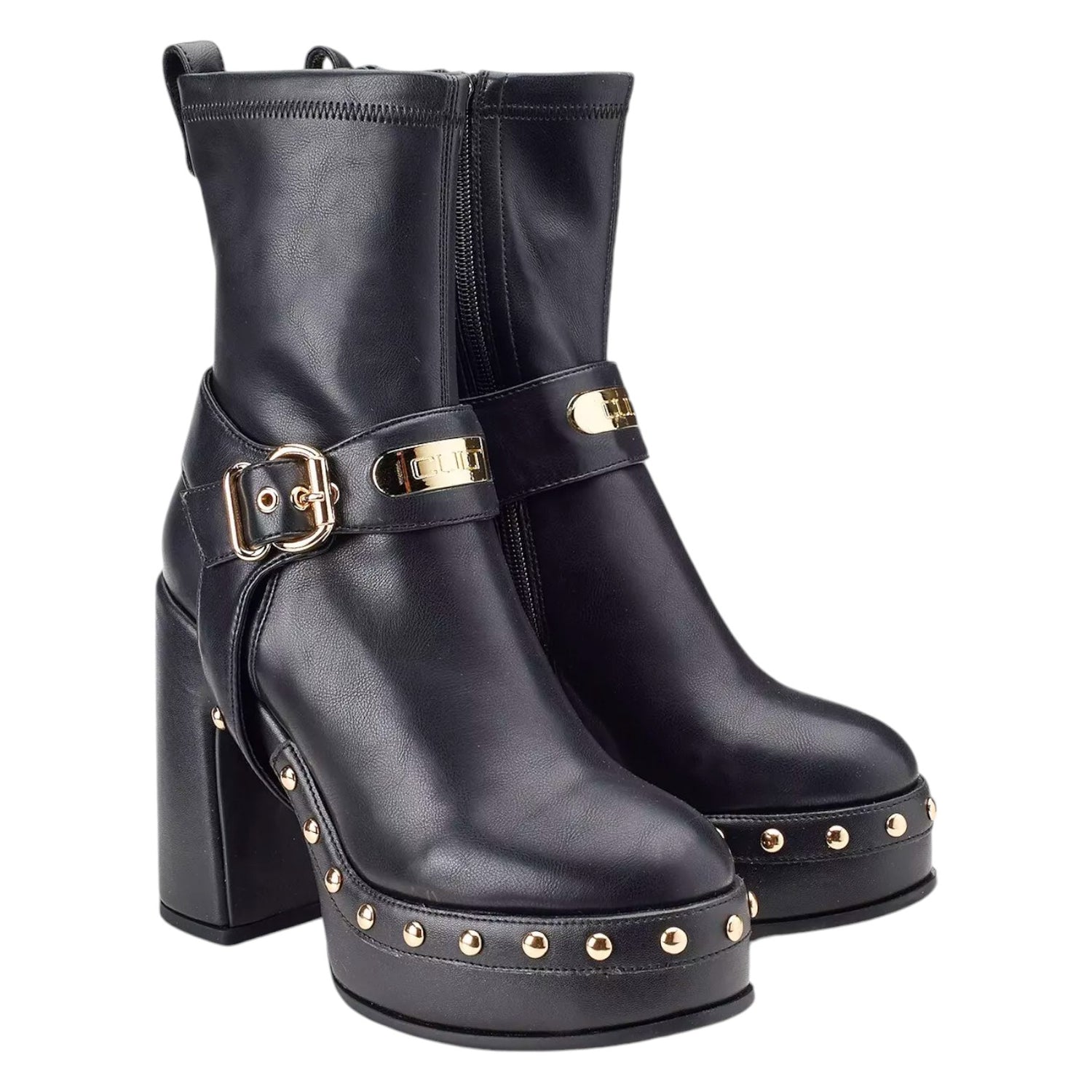 Cult Stivaletto Nero con Plateau e Borchie t.12 Numero 35 - 38