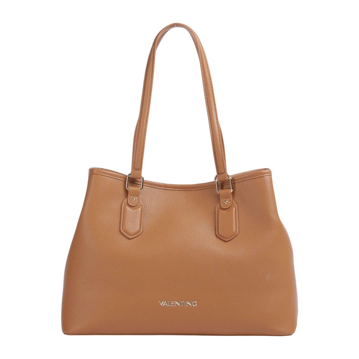 Mario Valentino Borsa a Spalla Donna in Ecopelle Effetto Martellato Cuoio e Chiusura con Bottone