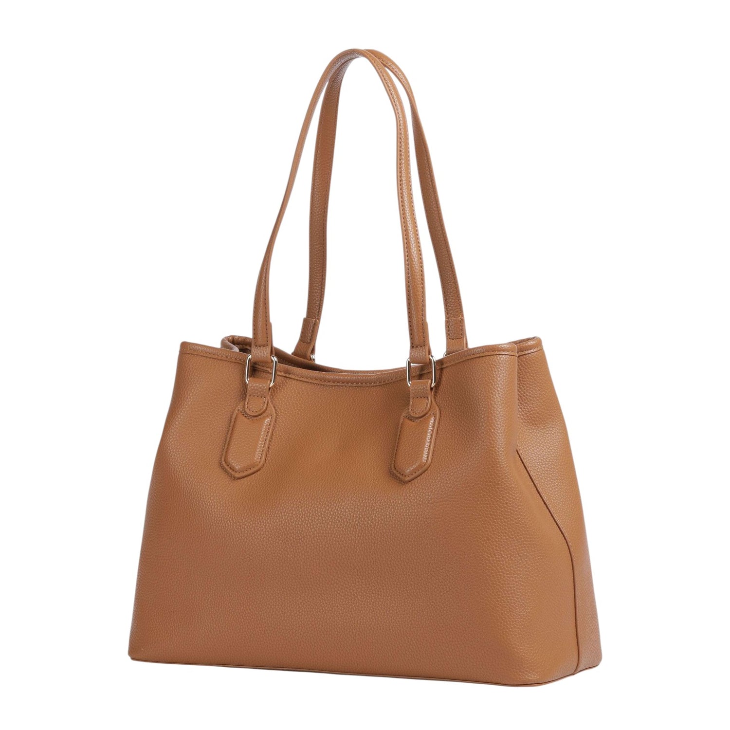 Mario Valentino Borsa a Spalla Donna in Ecopelle Effetto Martellato Cuoio e Chiusura con Bottone