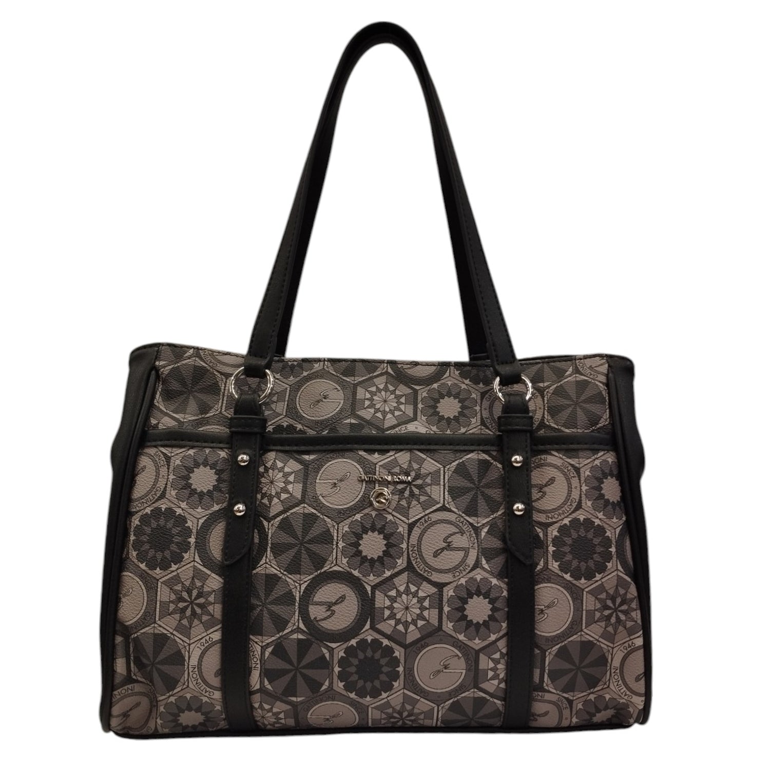 Gattinoni Roma Shopper Donna Linea Teodosia in Colore Nero e Chiusura con Cerniera