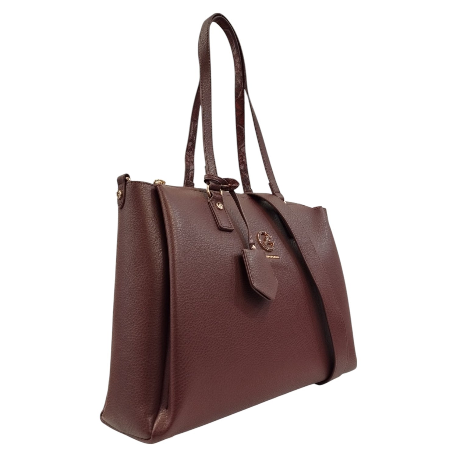 Gattinoni Roma Shopping Bag Bordeaux con Tracolla da Donna