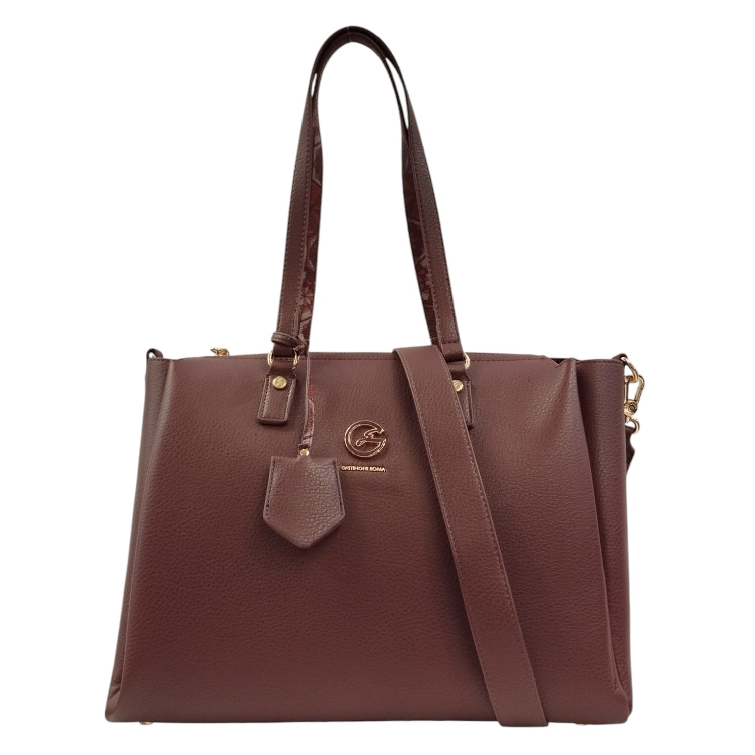 Gattinoni Roma Shopping Bag Bordeaux con Tracolla da Donna