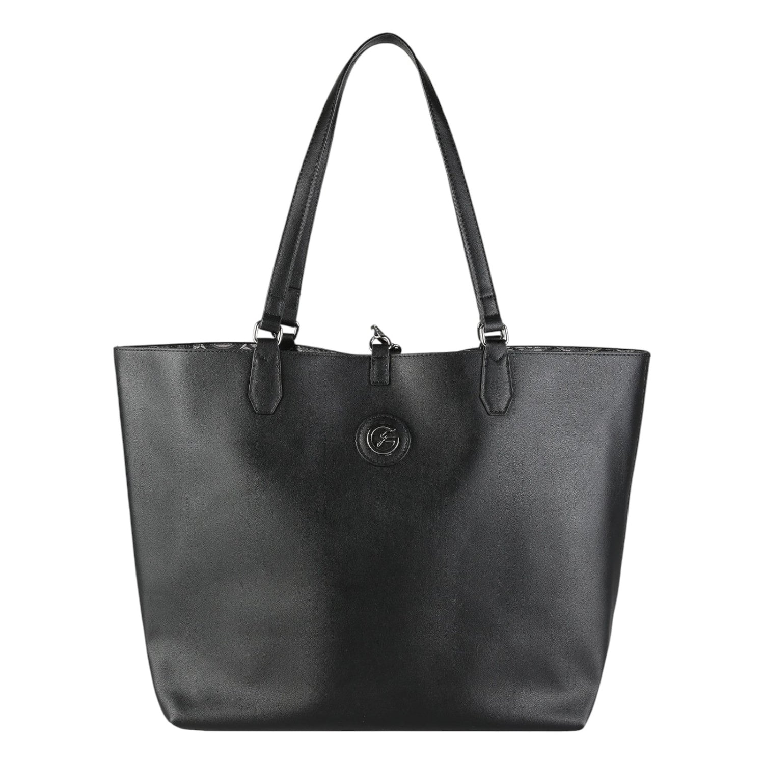 Gattinoni Roma Shopping Bag Fumo Nero Reversibile con Pochette