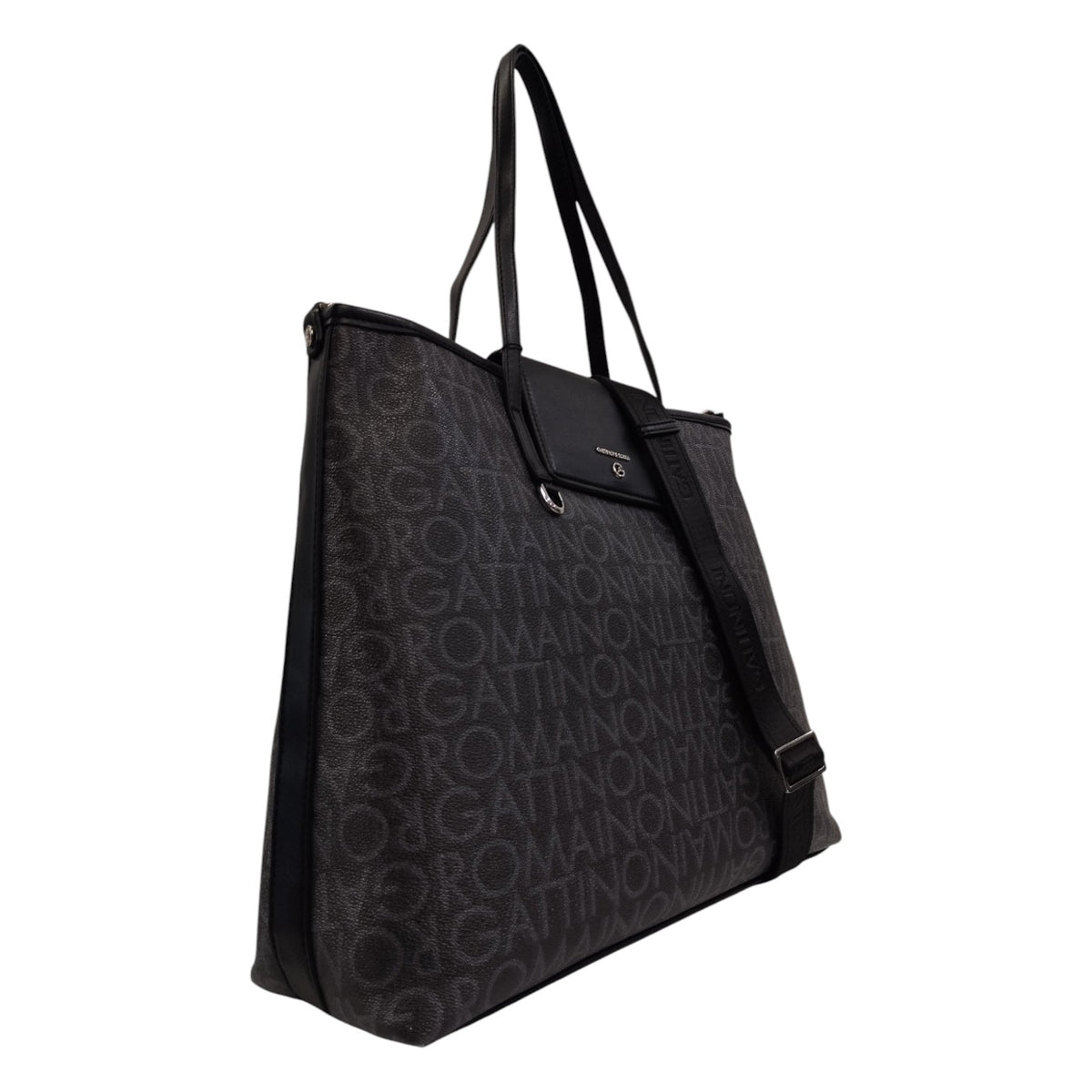 Gattinoni Roma Shopping Bag Donna in Colore Nero Maxi Logo Lettering