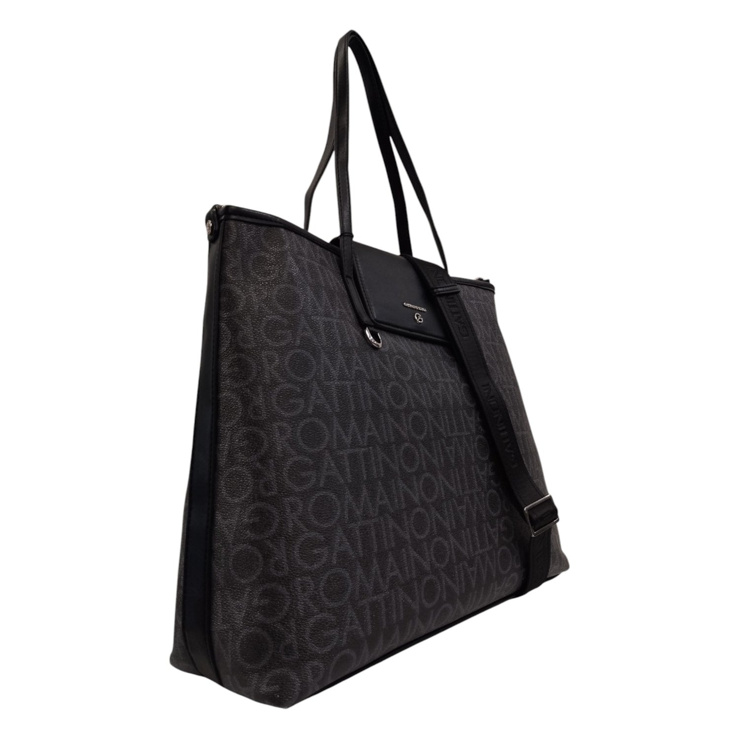 Gattinoni Roma Shopping Bag Donna in Colore Nero Maxi Logo Lettering