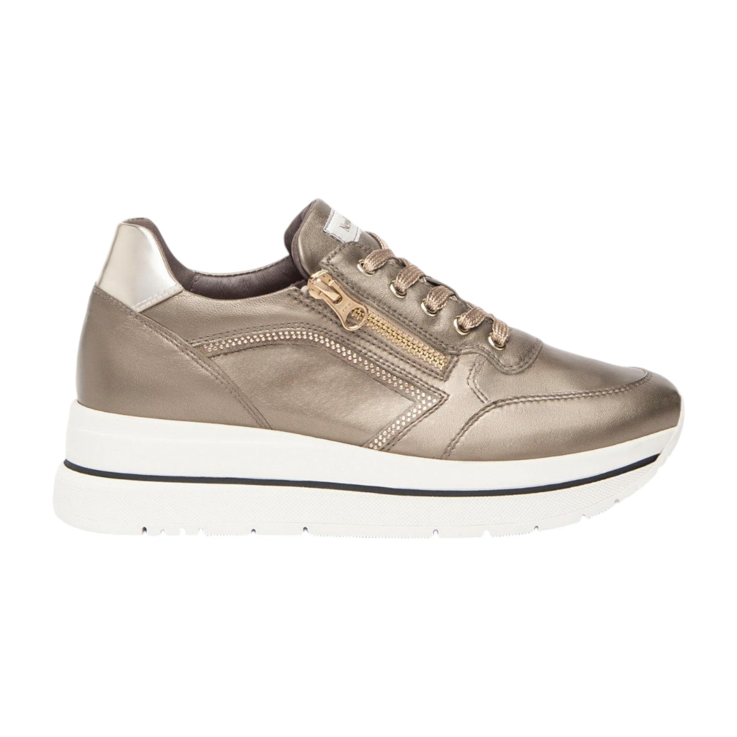 Nero Giardini Sneakers Bornzo con Dettaglio Platino da Donna