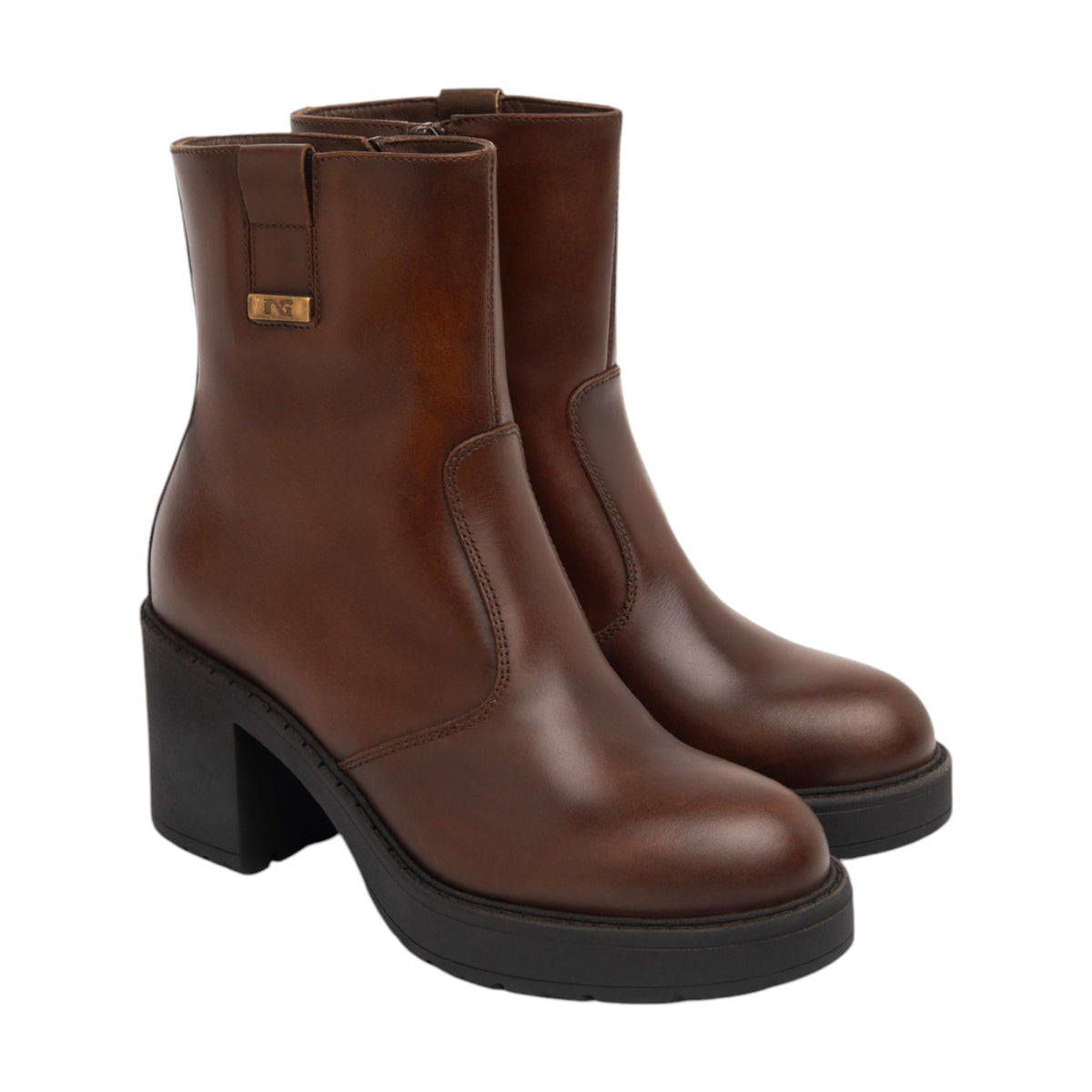 Nero Giardini Stivaletto Marrone in Pelle con plateau e t.4 da Donna