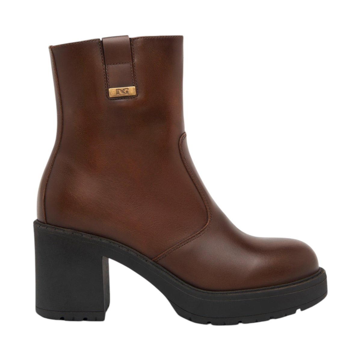 Nero Giardini Stivaletto Marrone in Pelle con plateau e t.4 da Donna