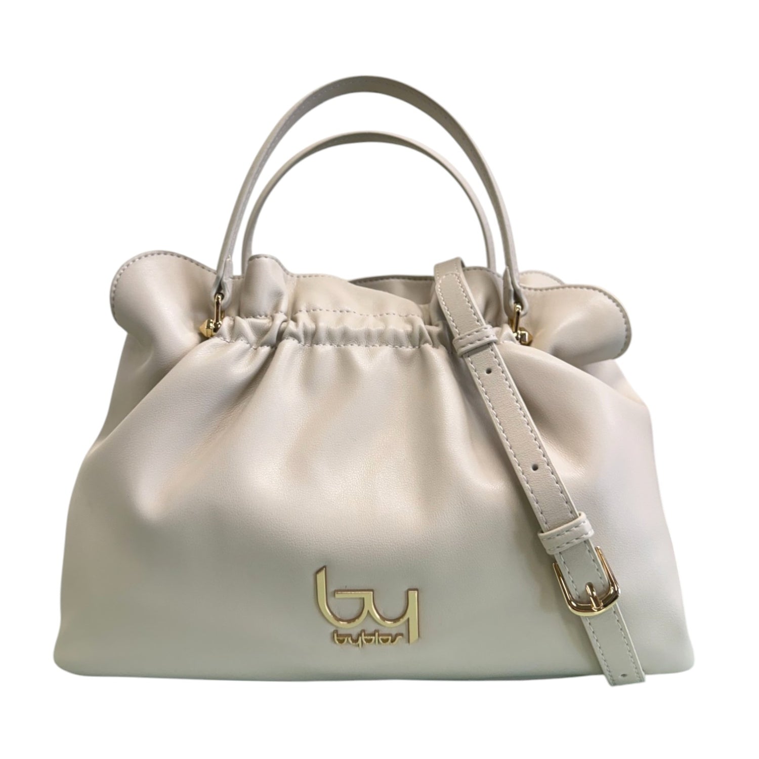 By Byblos Borsa a Mano Piccola Avorio con Arriccio e Tracolla da Donna